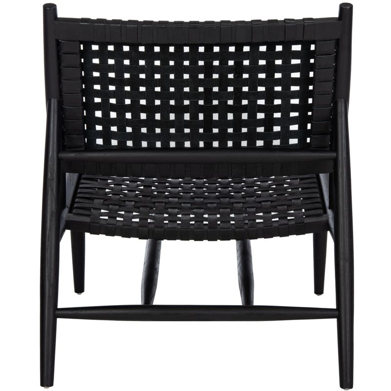 Soleil Leather Woven Accent Chair  - Safavieh, 5 of 13