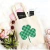 City Creek Prints Checker Shamrock Canvas Tote Bag - 15x16 - Natural - 2 of 2