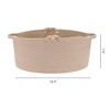REGALWOVEN Handcrafted Odorless Cotton Rope Decorative Woven Storage Basket with Handle - 2 of 4