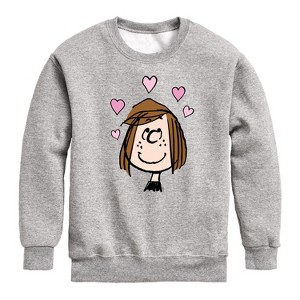 Boys' - Peanuts - Patty Valentines Graphic Long Sleeve Fleece Sweatshirt - 1 of 4