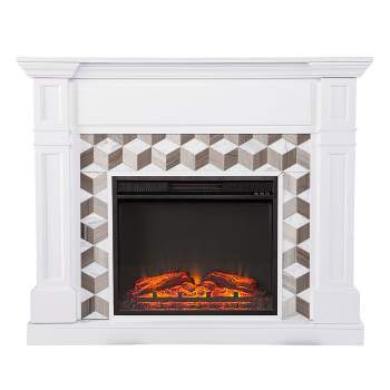 Budedar Fireplace with Marble Surround White - Aiden Lane