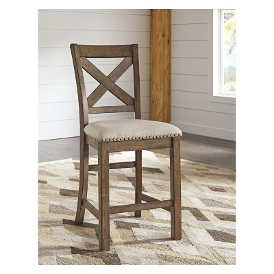 Moriville Upholstered Counter Height Barstool Beige - Signature Design by Ashley