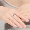 Guili Gold-Plated Sterling Silver Ring with Circular Clear CZ, a striking masterpiece of brilliance and charm, in Gold or Rose Gold, sizes 6-8. - 2 of 3