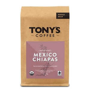 Tony's Coffee Mexico Chiapas Medium Dark Roast Whole Bean Coffee - 12oz - 1 of 4