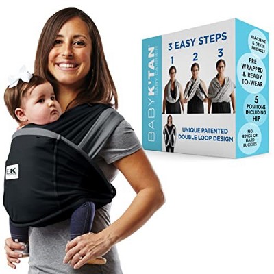 Image of Baby K'tan Pre-Wrapped Ready To Wear Baby Carrier: Active Oasis Black & Grey Small