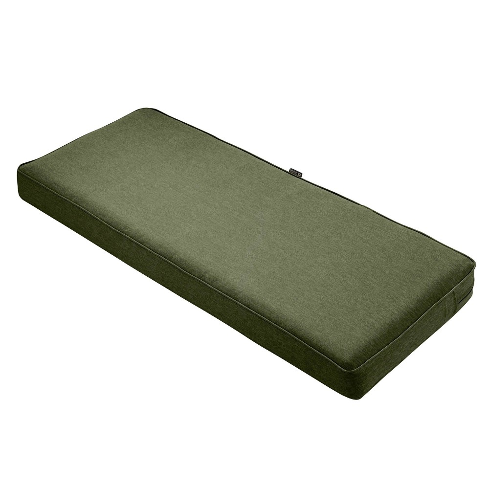 59" x 18" x 3" Montlake FadeSafe Patio Bench/Settee Cushion - Classic Accessories: Heather Fern Zippered