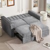 61.4" Pull-Out Sleeper Sofa Bed, Upholstered Convertible Loveseats Sofa with Adjsutable Back - ModernLuxe - 3 of 4