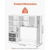 VEVOR Desktop Bookshelf, 3-Tier Desktop Storage Organizer, 37" x 10" x 31.1" Office Storage Rack Wood Display Shelf, Desktop Bookshelf Hutch, White - 4 of 4