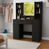 FONTOI Vanity Desk with Mirror&Storage Cabinet, Dressing Table with Drawers for Bedroom, Black, 15.75"*55.91"*43.31" - 4 of 4