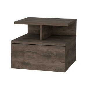 FM Furniture,Augusta Floating Nightstand with 2-Tier Shelf and 1-Drawer - 1 of 4