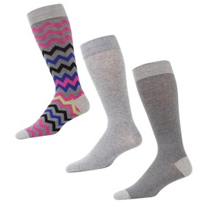 Memoi Colorvron Cotton Blend Crew Sock 3 Pack - 1 of 2
