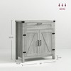 Modern Farmhouse Sideboard with Storage, Buffet Cabinet with 2 Barn Doors and Drawer for Dining Room - 3 of 4