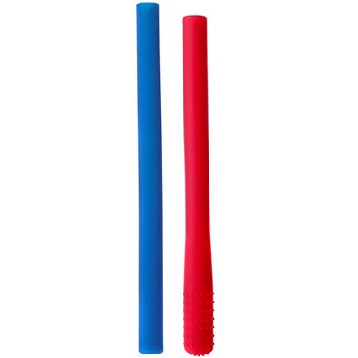 Chewigem Chewable Pencil Toppers, Red Blue