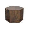 NicBex 47" Hexagon Coffee Table Set of 2, Solid Burmese Sumac Side Tables Nightstand for Living Room & Office - 4 of 4