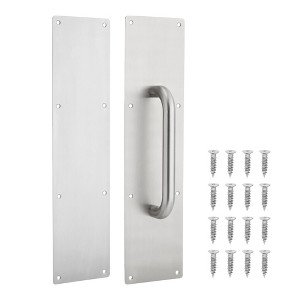 Impresa Stainless Steel Door Push Plate and Pull Handle Set with Screws, Home Office Supplies, 15.75"L x 3.8"W - 1 of 4