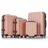 Karl Home 4 Piece Luggage Sets, 16 inch 20 inch 24 inch 28 inch ABS Durable Suitcase Sets Double Wheels TSA Lock Pink - 4 of 4