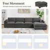 YOOCOZZ Chenille Sectional Sofa with Charging Ports, Side Storage Pockets, Folding Table, Movable Ottoman - 3 of 4