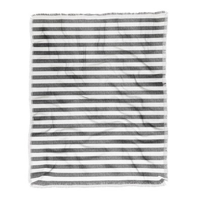 Little Arrow Design Co Stripes In Grey Woven Throw Blanket, 50x60 - Deny Designs