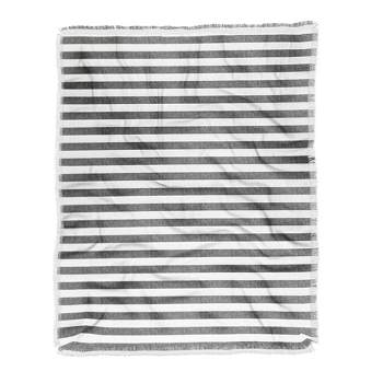 Little Arrow Design Co Stripes In Grey Woven Throw Blanket, 50x60 - Deny Designs