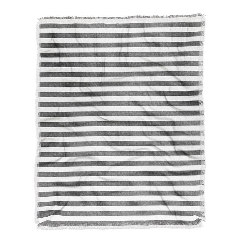 Little Arrow Design Co Stripes In Grey Woven Throw Blanket, 50x60 - Deny Designs, 1 of 3