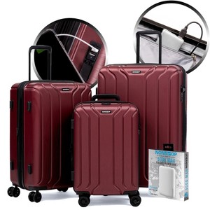 Nonstop New York 3 Piece Set (20" 24" 28") 4-Wheel Luggage Set + PowerBank & 3 packing cubes - 1 of 4
