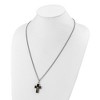Chisel Stainless Steel with 14K Gold Accent with Black Enamel Crucifix Pendant on a 24" Curb Chain Necklace - 4 of 4