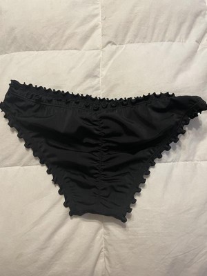 NEW Target Shade & Shore Black Floral Bikini Top 34DD Black Ruffle Butt  Bottom L