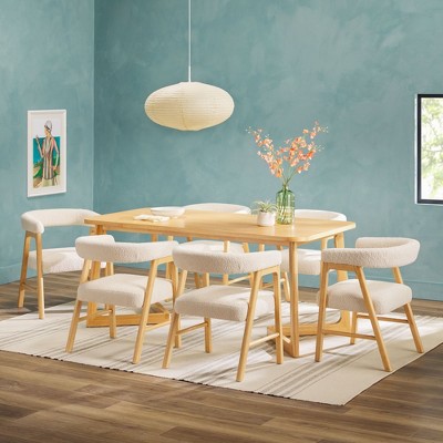 Saracina Home 7pc Rectangle Dining Table Set with Solid Wood Chairs
