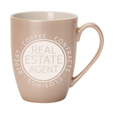 Elanze Designs Coffee Contracts Closings Real Estate Agents Precious Pearl 10 ounce New Bone China Coffee Cup Mug