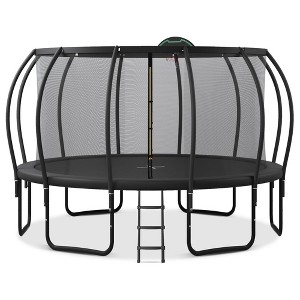 NAYSAYE Trampoline 16FT with Upgraded Composite Basketball Board for Outdoor Play, Black, 192.00"*106.30"*213.80" - 1 of 4