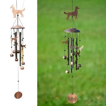 VP Home 40" H Iron Dogs Wind Chimes for Outside, Brown