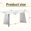 Okak 63" Modern Dining Table Kitchen Table, Counter Height Table with Imitation Marble and Curved Base for 6 - 2 of 4