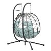 Sapphtopaz Porch Swing Egg Chair Outdoor Wicker Swing Chair Hanging Basket Chair with Cushion and Hanging Stand for Garden, Indoor, Terrace - 4 of 4