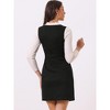 INSPIRE CHIC Women's Faux Suede Round Neck Zipper Sleeveless Tie Waist Pinafore Dress - 3 of 4
