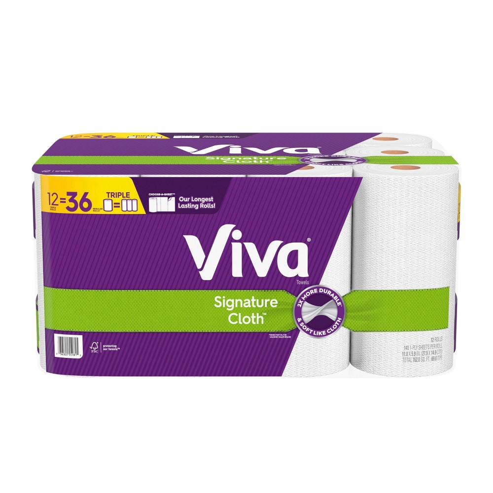Viva Signature Cloth Choose-A-Sheet Paper Towels - 12 Triple Rolls