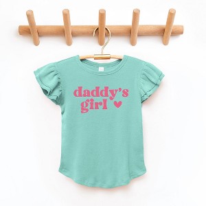 The Juniper Shop Daddy's Girl Heart Toddler Flutter Sleeve Tee - 1 of 2