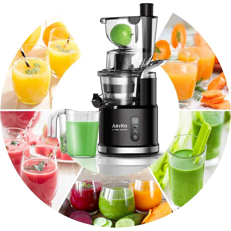 Aeitto Slow Masticating Cold Press Juicer Machine Extractor With Reverse Function & Double Safe System - Includes 3.2” Wide Chute - HSJ-8824, 5 of 7