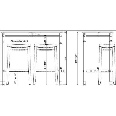 Claridge 42" Rich Brown Wood Bar Height Pub Table
