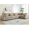 Oversized Modular Sectional Sofa Couch Set, 5-Seater L-Shaped Sectional for Living Room, Corduroy Upholstered Modular Sofa with 7 Free Pillows - 3 of 4