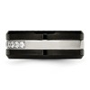 Black Bow Jewelry 8mm Stainless Steel, Black Ceramic & CZ Beveled Comfort Fit Band - 3 of 4