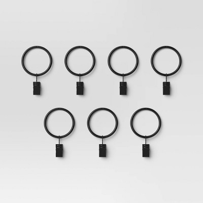 7pk Clip Rings Matte Black - Threshold&#8482;