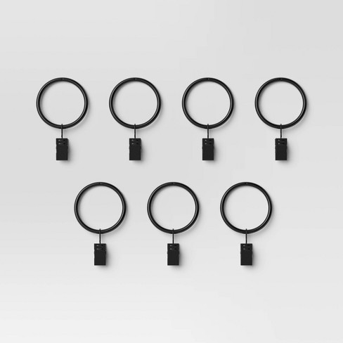 7pk Clip Rings Matte Black - Threshold™ - image 1 of 2