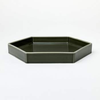 Ceramic Reactive Glaze Tray Green - Threshold™ designed with Studio McGee