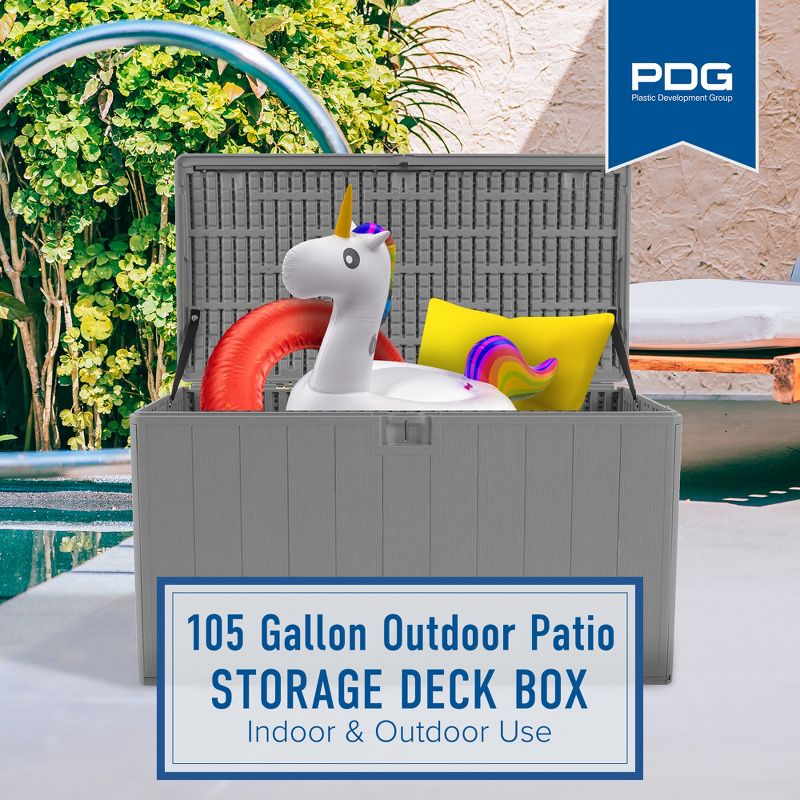 Plastic Development Group Weather-Resistant Resin Outdoor Storage Patio Deck Box with Soft-Close Lid, 4 of 7