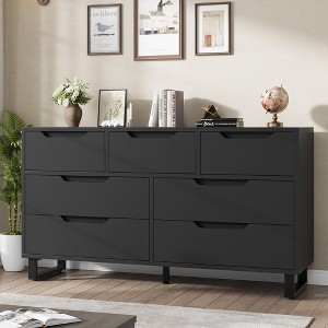 Dresser for Bedroom, Wide Dresser, Freestanding Horizontal Drawer with Storage, Wooden Closet Chest Storage - 1 of 4