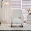 Teddy Rocking Chair with Adjustable Footrest for Living Room,Modern Rocking Chair with Wooden Legs for Bedroom,Fabric Nursery Rocking Chair-Koiai - 2 of 4