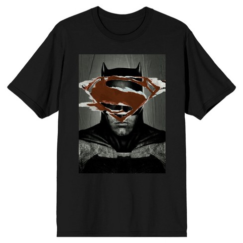 Batman V Superman Dawn Of Justice Batman With Torn S Men's Black Graphic T- shirt-small : Target