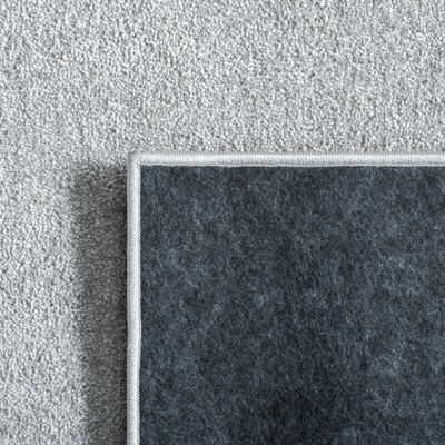 Light Gray Hand-Knotted Solid Synthetic Area Rug
