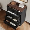 Farmhouse 4 Drawers Dresser for Bedroom, Wide Black Dresser - 3 of 4