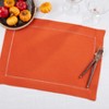 Saro Lifestyle With Hemstitched Border Placemat (Set of 12), 14"x20", Pumpkin - 4 of 4